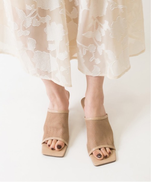 RANDA（ランダ）の「ソフト メッシュスクエアトゥミュールサンダル（サンダル・レディース・ベージュ/ブラック/ホワイト・M/L/LL/S）」の8枚目の写真