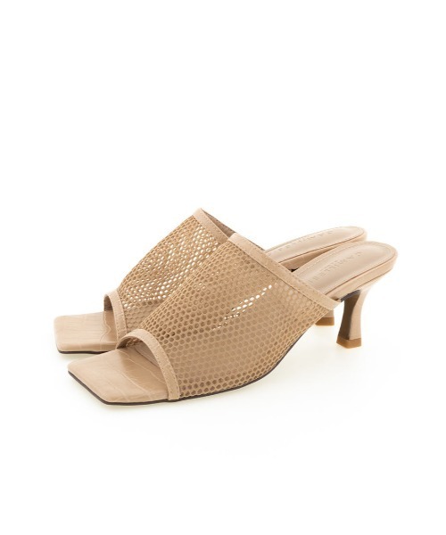 RANDA（ランダ）の「ソフト メッシュスクエアトゥミュールサンダル（サンダル・レディース・ベージュ/ブラック/ホワイト・M/L/LL/S）」の14枚目の写真