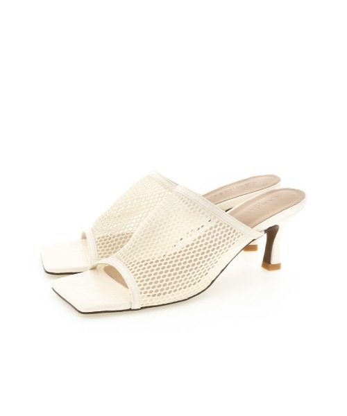 RANDA（ランダ）の「ソフト メッシュスクエアトゥミュールサンダル（サンダル・レディース・ベージュ/ブラック/ホワイト・M/L/LL/S）」の16枚目の写真