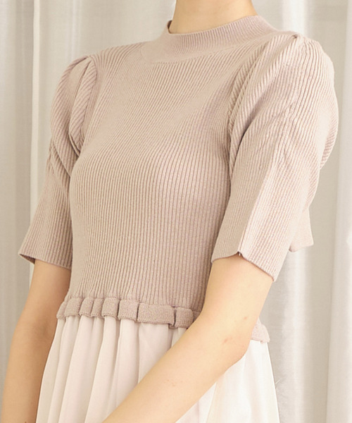 Titty Co ティティーアンドコー のファッション ワンピース ドレス シフォンレイヤードリブニットワンピース ワンピース Titty Co ティティーアンドコー のワンピース シフォンレイヤードリブニットワンピース をセール価格で購入できます