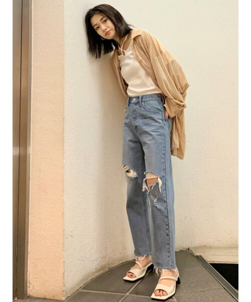 EMODA（エモダ）の「スクエアカットローシューズ（サンダル・レディース・ブラック/ホワイト・MEDIUM/LARGE/SMALL）」の8枚目の写真