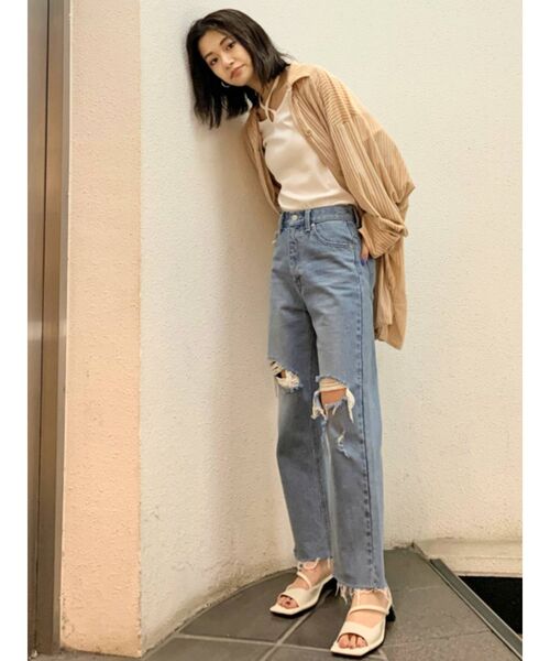 EMODA（エモダ）の「スクエアカットローシューズ（サンダル・レディース・ブラック/ホワイト・MEDIUM/LARGE/SMALL）」の14枚目の写真