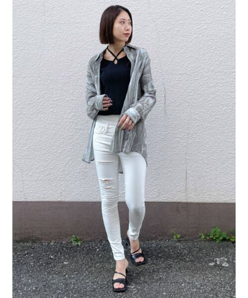 EMODA（エモダ）の「スクエアカットローシューズ（サンダル・レディース・ブラック/ホワイト・MEDIUM/LARGE/SMALL）」の16枚目の写真