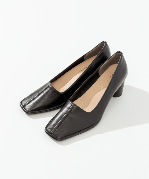 natural couture（ナチュラルクチュール）の「センターシ―ムスクエアトゥパンプス（パンプス・レディース・ミント/ブラック/アイボリー・MEDIUM/LARGE）」の3枚目の写真