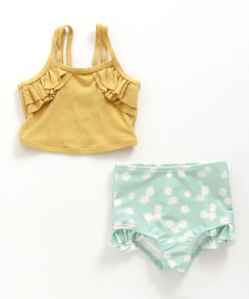 BREEZE(ブリーズ)の「リブフリル花柄セパレート水着_UVカット(水着・キッズ・ピンク/イエロー・130/80/110/140/100/120/90)」の2枚目の写真
