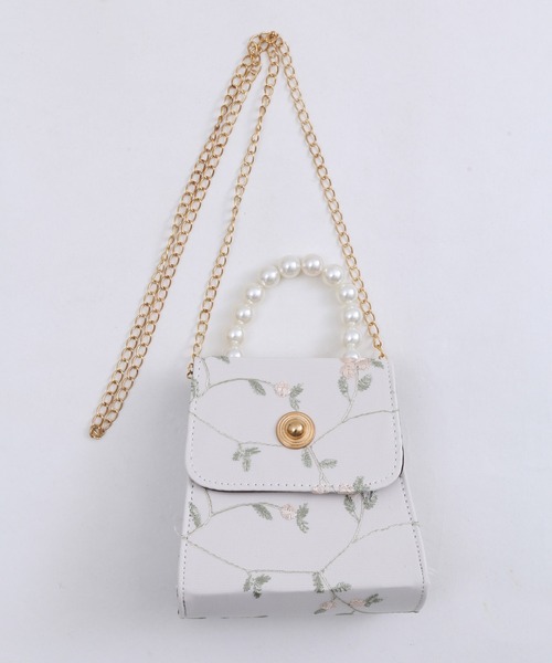 WC（ダブル シー）の「チュールスクエアバッグ（ハンドバッグ・レディース・アイボリー/ブラック・FREE）」の2枚目の写真