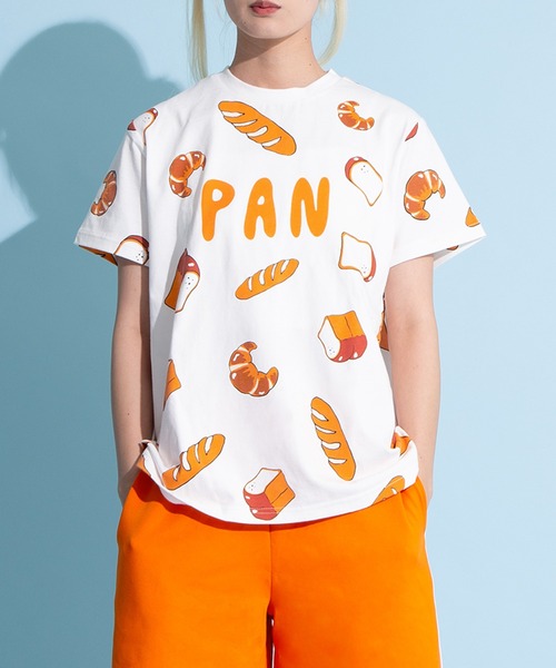 フード総柄Tシャツ（TOMATO・KIWI・RENNYU）（Tシャツ