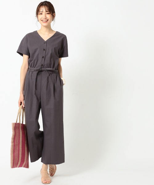 B:MING by BEAMS(ビーミングバイビームス)の「B:MING by BEAMS / ジャンプスーツ 21SS(つなぎ/オールインワン・レディース・ベージュ/ブラック系その他・SMALL/MEDIUM)」の2枚目の写真