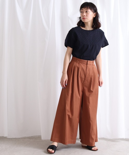 Lene（レネ）の「メイリーギャバ　ロングキュロットパンツ（その他パンツ・レディース・ブラック/ベージュ・FREE）」の4枚目の写真