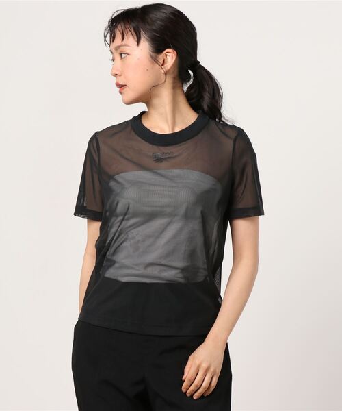 Reebok(リーボック)の「クラシックス シアー Tシャツ / Classics Sheer Tee(Tシャツ/カットソー・レディース・ブラック・SMALL/MEDIUM/LARGE/X-LARGE)」の3枚目の写真