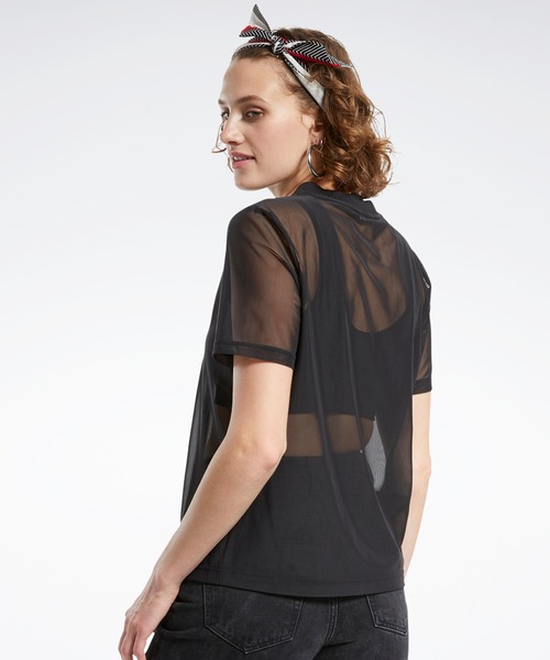 Reebok(リーボック)の「クラシックス シアー Tシャツ / Classics Sheer Tee(Tシャツ/カットソー・レディース・ブラック・SMALL/MEDIUM/LARGE/X-LARGE)」の5枚目の写真
