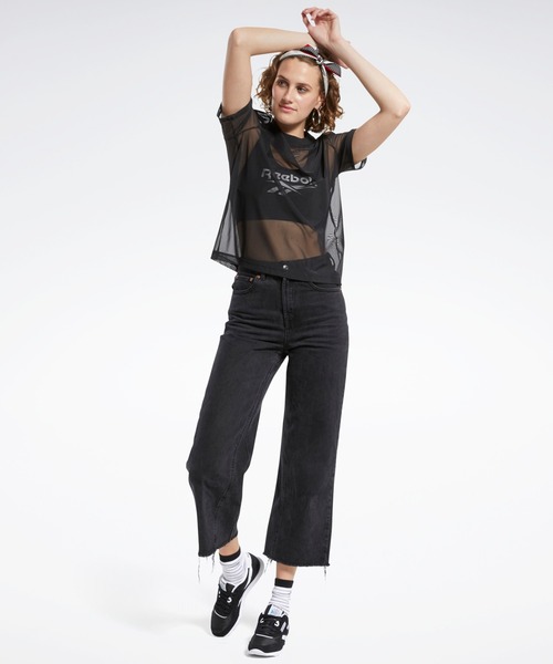 Reebok(リーボック)の「クラシックス シアー Tシャツ / Classics Sheer Tee(Tシャツ/カットソー・レディース・ブラック・SMALL/MEDIUM/LARGE/X-LARGE)」の4枚目の写真