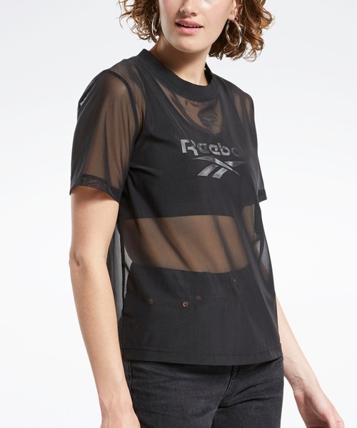 Reebok(リーボック)の「クラシックス シアー Tシャツ / Classics Sheer Tee(Tシャツ/カットソー・レディース・ブラック・SMALL/MEDIUM/LARGE/X-LARGE)」の8枚目の写真