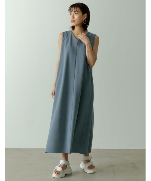 Re:EDIT（リエディ）の「ポンチテントワンピース（ワンピース・レディース・ブラック/ベージュ/ピンク/ブルー・MEDIUM/LARGE/SHORT）」の10枚目の写真