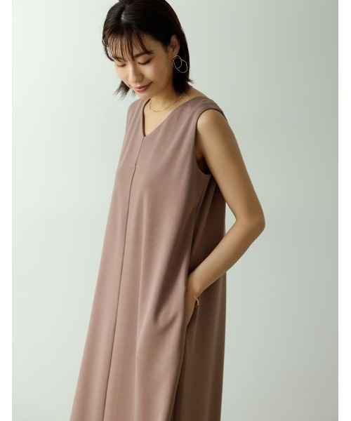 Re:EDIT（リエディ）の「ポンチテントワンピース（ワンピース・レディース・ブラック/ベージュ/ピンク/ブルー・MEDIUM/LARGE/SHORT）」の6枚目の写真