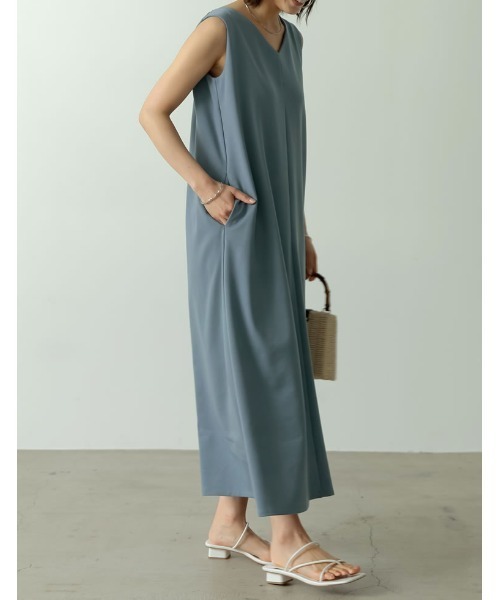 Re:EDIT（リエディ）の「ポンチテントワンピース（ワンピース・レディース・ブラック/ベージュ/ピンク/ブルー・MEDIUM/LARGE/SHORT）」の17枚目の写真