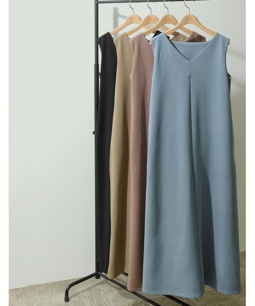 Re:EDIT（リエディ）の「ポンチテントワンピース（ワンピース・レディース・ブラック/ベージュ/ピンク/ブルー・MEDIUM/LARGE/SHORT）」の21枚目の写真