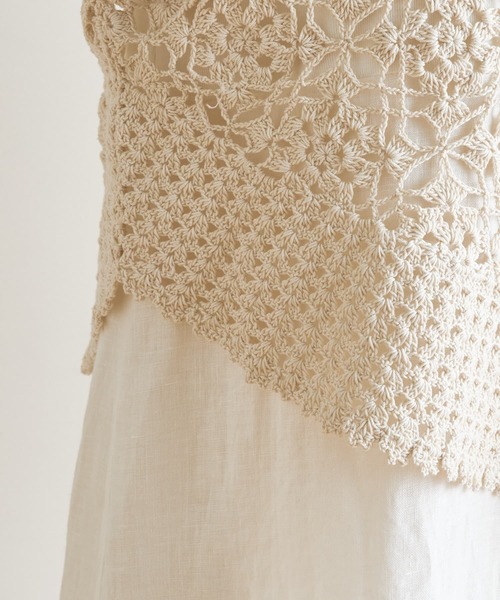 BEARDSLEY（ビアズリー）の「かぎ針ニット＆リネンワンピース（ワンピース・レディース・ベージュ・FREE）」の18枚目の写真