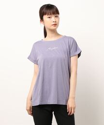 INTERPLANET | ロゴプリントＢＡＣＫ異素材切替ドルマンプルオーバー(Tシャツ/カットソー)