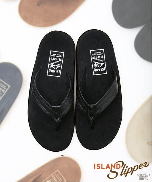 ISLAND SLIPPER(アイランドスリッパ)の「【ISLAND SLIPPER / アイランドスリッパ】別注 LEATHER×SUEDE サンダル(サンダル・メンズ・ブラック/ベージュ/ブラウン・8/10/9/7)」の6枚目の写真