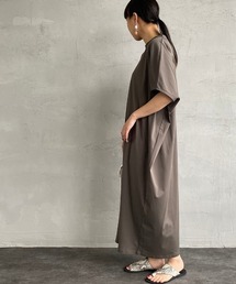 [mizuiro ind/ミズイロインド] モックネック ロング丈ワンピース