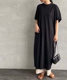 [mizuiro ind/ミズイロインド] モックネック ロング丈ワンピース