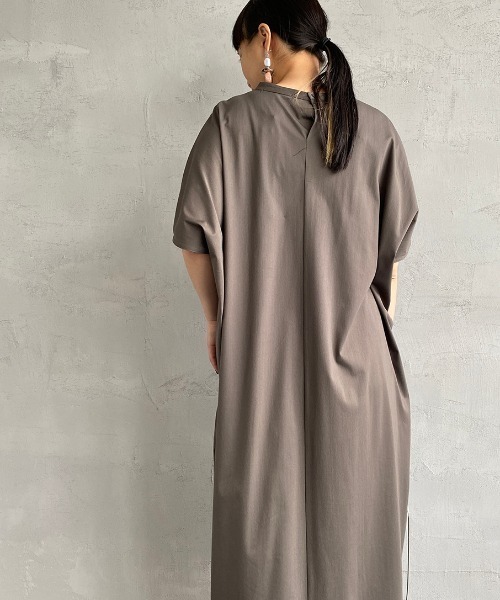 ハッシー　新品　mizuiroind ミズイロンド　ワンピース mizuiro ind/ミズイロインド] モックネック ロング丈ワンピース