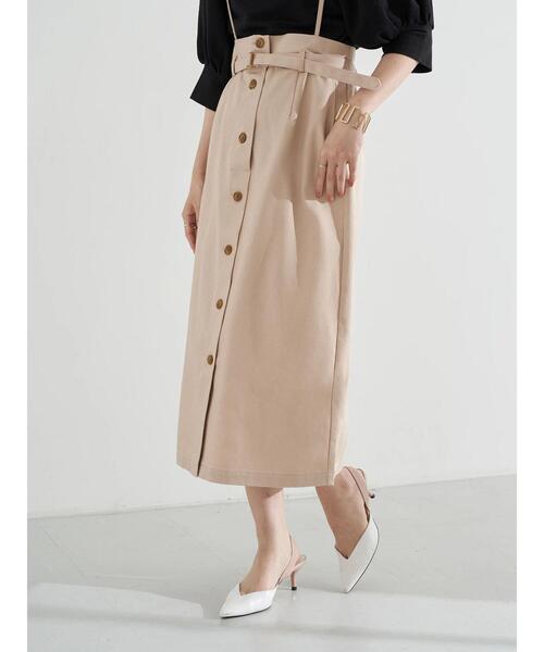 earth music&ecology(アースミュージックアンドエコロジー)の「2WAYサス付きナロースカート *(スカート・レディース・ミント/ピンクベージュ/ホワイト系その他2・S/M)」の5枚目の写真