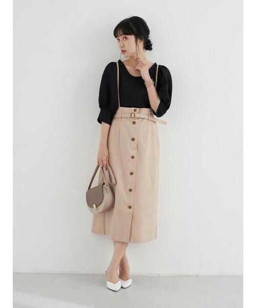 ロングナロースカート×きれいめパンプス靴