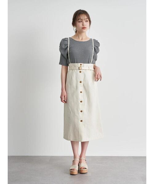 earth music&ecology(アースミュージックアンドエコロジー)の「2WAYサス付きナロースカート *(スカート・レディース・ミント/ピンクベージュ/ホワイト系その他2・S/M)」の20枚目の写真