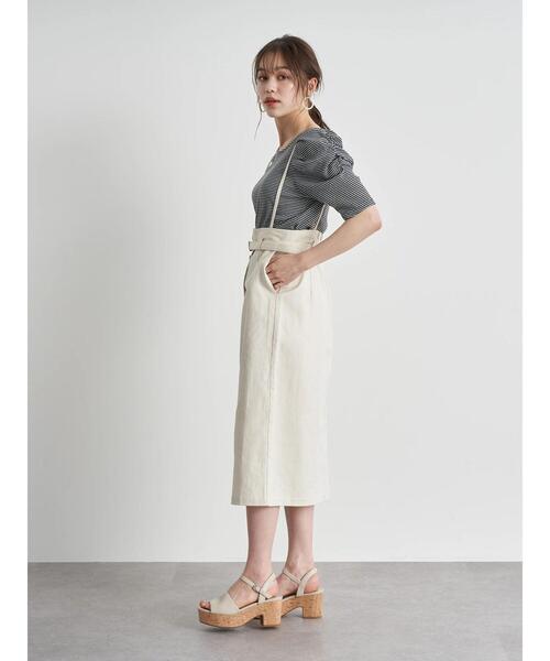 earth music&ecology(アースミュージックアンドエコロジー)の「2WAYサス付きナロースカート *(スカート・レディース・ミント/ピンクベージュ/ホワイト系その他2・S/M)」の21枚目の写真