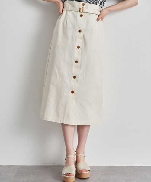 earth music&ecology(アースミュージックアンドエコロジー)の「2WAYサス付きナロースカート *(スカート・レディース・ミント/ピンクベージュ/ホワイト系その他2・S/M)」の2枚目の写真