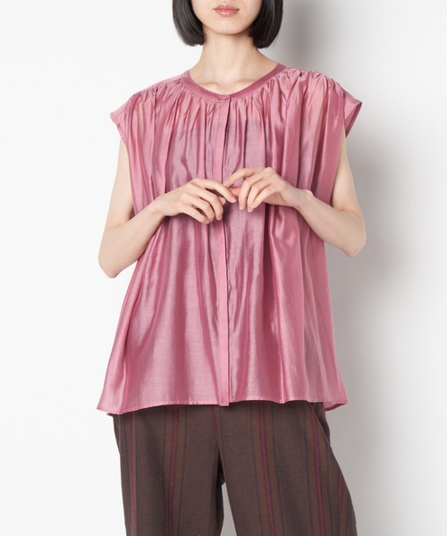 ライチ(ライチ)の「vingtrois/252-24207(シャツ/ブラウス・レディース・チャコールグレー/ピンク・FREE)」の2枚目の写真