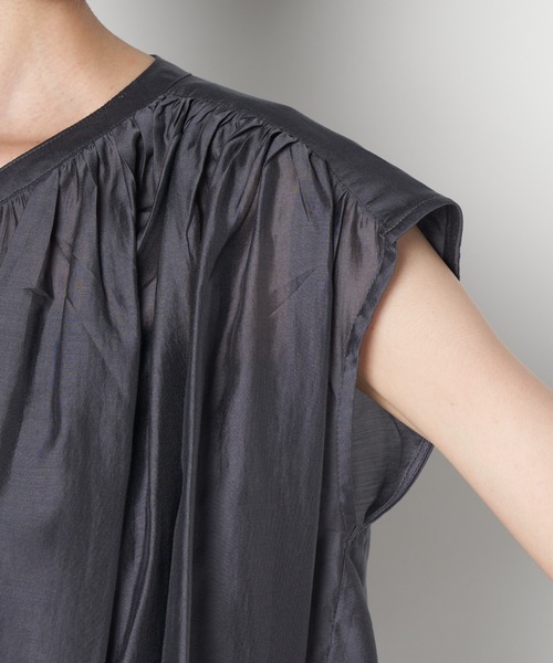 ライチ(ライチ)の「vingtrois/252-24207(シャツ/ブラウス・レディース・チャコールグレー/ピンク・FREE)」の6枚目の写真