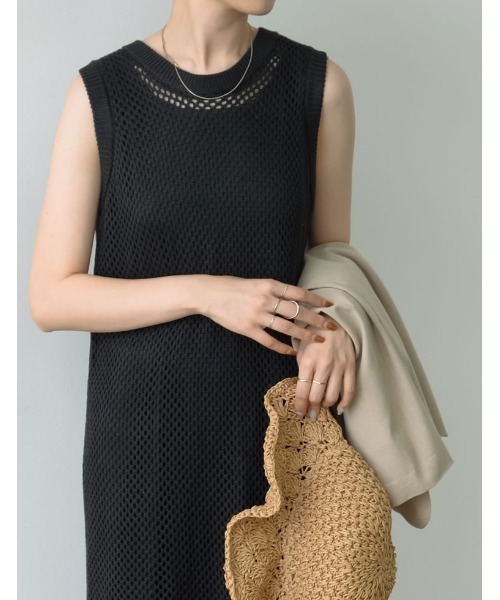 Re:EDIT（リエディ）の「3WAYリサイクルフィッシュネットニットワンピース（ワンピース・レディース・ブラック/ベージュ/モカ・MEDIUM/LARGE/SHORT/TALL）」の13枚目の写真