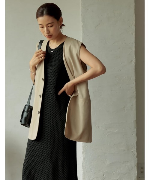 Re:EDIT（リエディ）の「3WAYリサイクルフィッシュネットニットワンピース（ワンピース・レディース・ブラック/ベージュ/モカ・MEDIUM/LARGE/SHORT/TALL）」の16枚目の写真