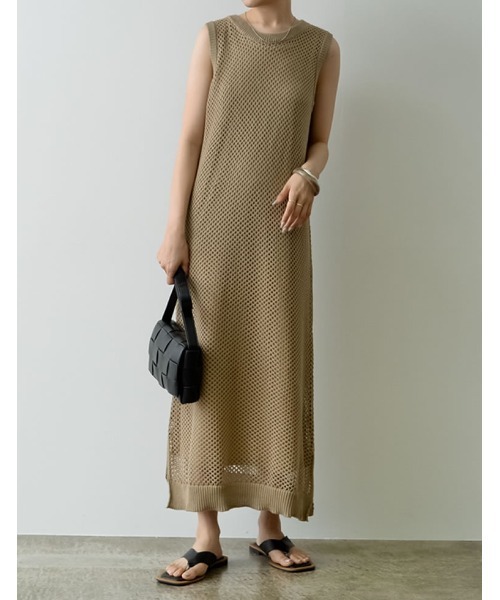 Re:EDIT（リエディ）の「3WAYリサイクルフィッシュネットニットワンピース（ワンピース・レディース・ブラック/ベージュ/モカ・MEDIUM/LARGE/SHORT/TALL）」の20枚目の写真
