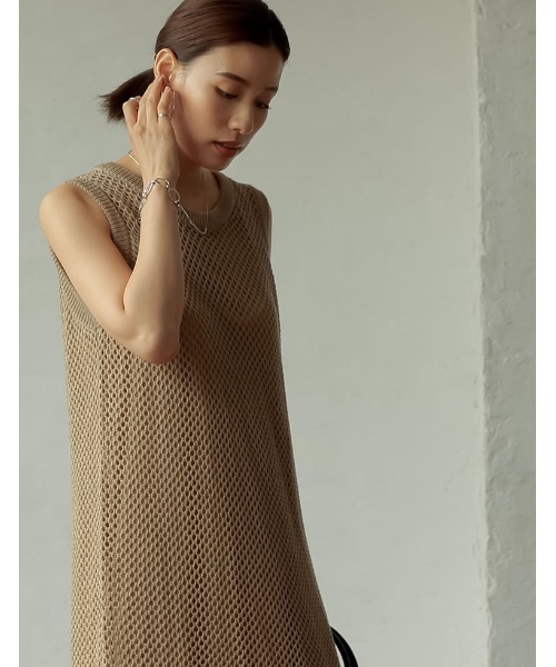 Re:EDIT（リエディ）の「3WAYリサイクルフィッシュネットニットワンピース（ワンピース・レディース・ブラック/ベージュ/モカ・MEDIUM/LARGE/SHORT/TALL）」の22枚目の写真