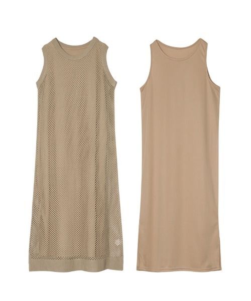 Re:EDIT（リエディ）の「3WAYリサイクルフィッシュネットニットワンピース（ワンピース・レディース・ブラック/ベージュ/モカ・MEDIUM/LARGE/SHORT/TALL）」の11枚目の写真