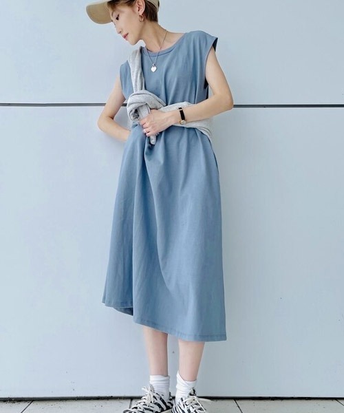 GAP（ギャップ）の「シンプル コットン クルーネック スリーブレス ワンピース（ワンピース・レディース・その他/グレー/ブラック・L/XXS/S/XS/XL/M）」の18枚目の写真