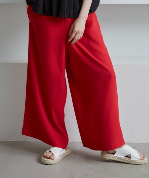 manana suerte（マニャーナスエルテ）の「カルゼワイドパンツ（その他パンツ・レディース・ブラック/レッド/ブルー・FREE）」の6枚目の写真