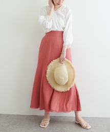 natural couture | 長さ変えられる麻混フリンジスカート(スカート)
