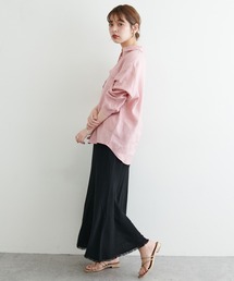 natural couture | 長さ変えられる麻混フリンジスカート(スカート)