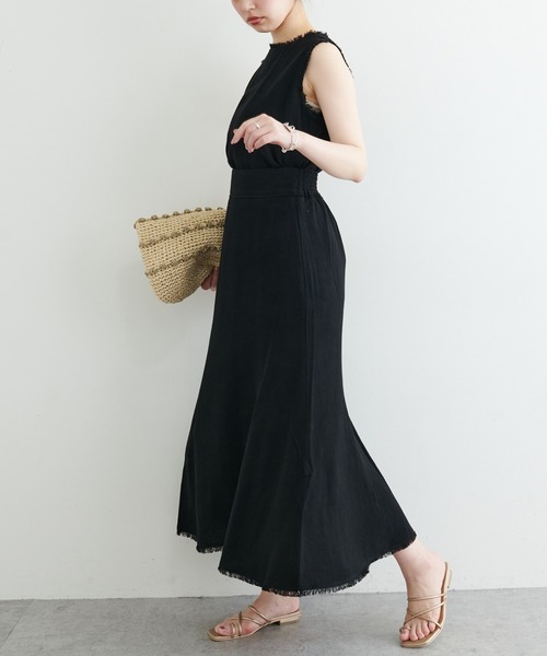 natural couture(ナチュラルクチュール)の「長さ変えられる麻混フリンジスカート(スカート・レディース・イエロー/アイボリー/ブラック/レッド・FREE)」の15枚目の写真