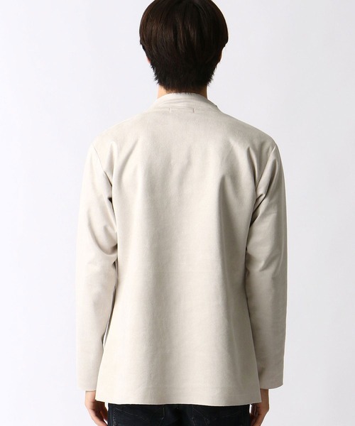 HIDEAWAYS NICOLE（ハイダウェイニコル）の「スウェード調カットオフカーディガン（カーディガン/ボレロ・メンズ・ライトベージュ/グレイッシュベージュ/ブラック/シルバーグレー・LARGE/X-LARGE/MEDIUM）」の9枚目の写真