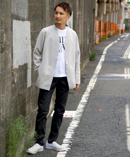 HIDEAWAYS NICOLE（ハイダウェイニコル）の「スウェード調カットオフカーディガン（カーディガン/ボレロ・メンズ・ライトベージュ/グレイッシュベージュ/ブラック/シルバーグレー・LARGE/X-LARGE/MEDIUM）」の20枚目の写真