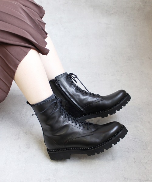 FABIO RUSCONI（ファビオルスコーニ）の「FABIO RUSCONI / F-5893 / タンクソール軽量レースアップブーツ（ブーツ・レディース・ブラック・38/39/37/36/40）」の10枚目の写真