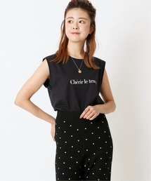 U by SPICK&SPAN | ノースリブロゴTEE◆(Tシャツ/カットソー)