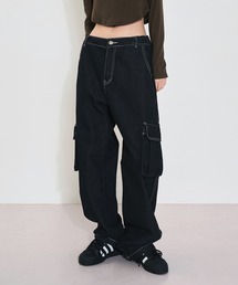 FOLLOWIN | 【UNISEX】ハイウエストワイドカーゴバックベンディングカーゴパンツ(カーゴパンツ)