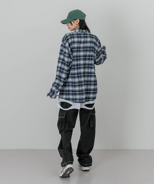 FOLLOWIN(フォロウィン)の「【UNISEX】ハイウエストワイドカーゴバックベンディングカーゴパンツ(カーゴパンツ・メンズ・ブラック/ブルー・MEDIUM/LARGE)」の7枚目の写真